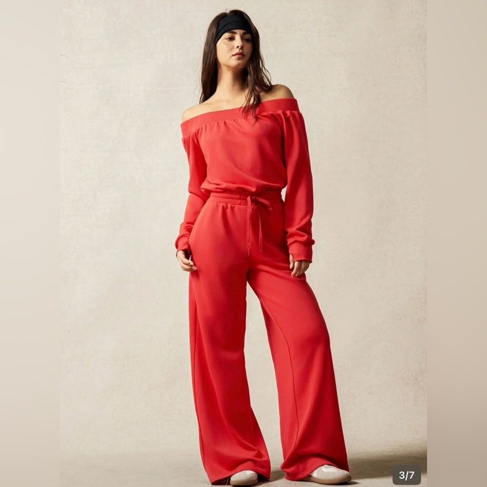Chic Off-Shoulder Red Jumpsuit